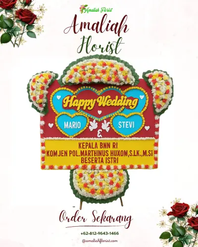 Karangan Papan Bunga Pernikahan di Wiyung